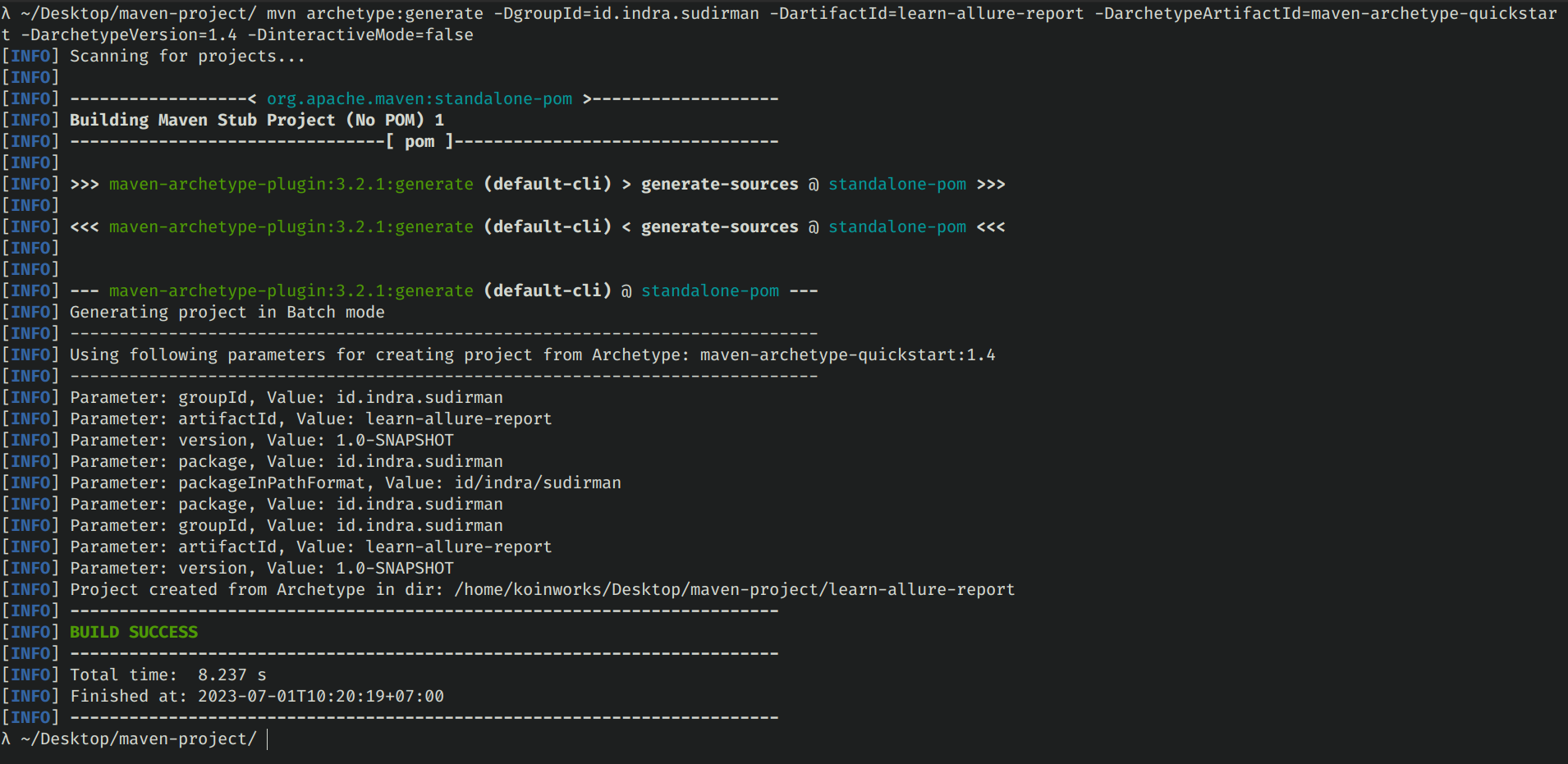 Generate Maven Project